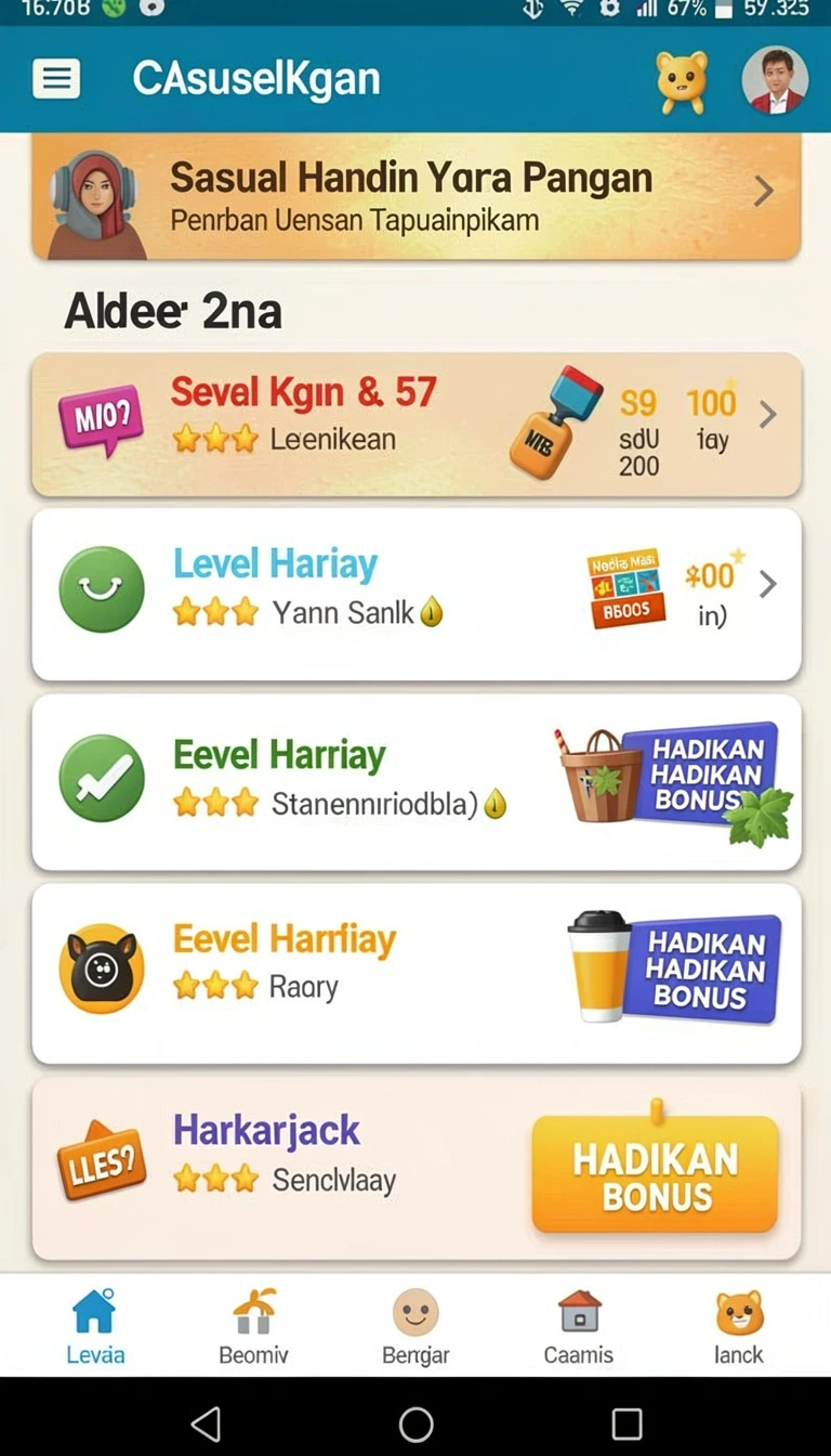 Beragam pilihan permainan menarik dalam aplikasi Download danagame APK untuk Android.